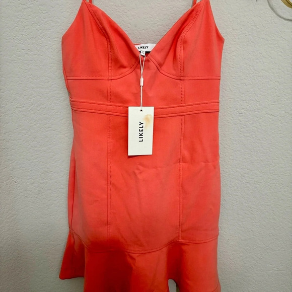 Likely NWT Coral V Neck Mini Dress 4 - Picture 2 of 5